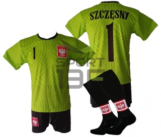 SZCZĘSNY komplet sportowy strój piłkarski POLSKA dla dzieci