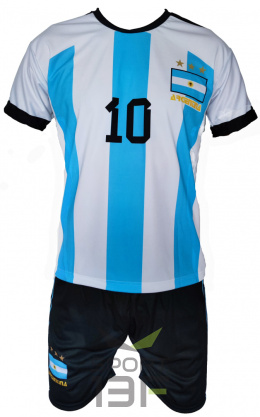 MESSI komplet sportowy strój piłkarski ARGENTYNA logo + GRATIS