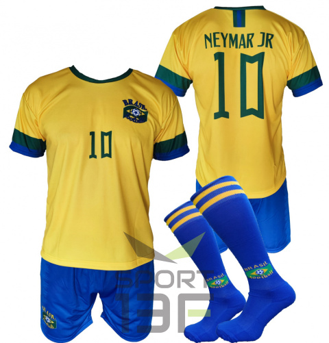 NEYMAR JR komplet sportowy strój piłkarski BRAZYLIA + GRATIS