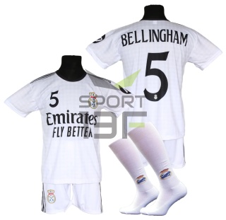 BELLINGHAM komplet sportowy strój piłkarski Real Madryt dla dzieci + dodatki