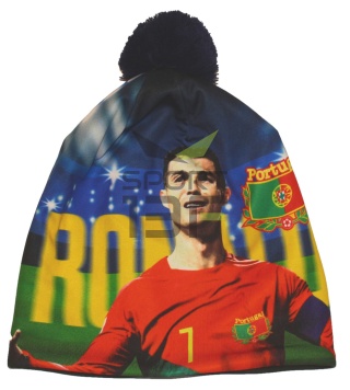 RONALDO Portugalia czapka dziecięca ocieplona polarem