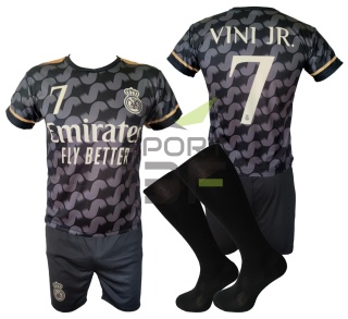 Strój piłkarski dla dzieci VINI JR Real Madryt - komplet sportowy + gratis