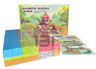 Klocki Magnetyczne Pikselowe 154 elementy – Kreatywny Mega Zestaw