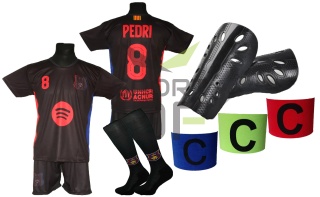 PEDRI komplet sportowy strój piłkarski BARCELONA dla dzieci + dodatki