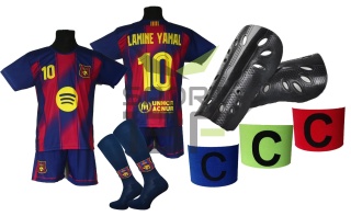 strój piłkarski dla dzieci Lamine Yamal Barcelona komplet sportowy + dodatki