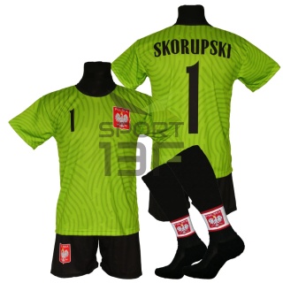 SKORUPSKI komplet sportowy strój piłkarski POLSKA dla dzieci + dodatki