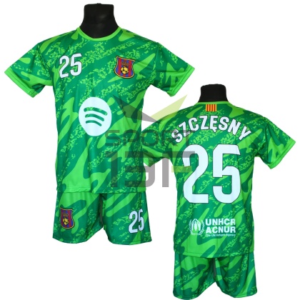 SZCZĘSNY koszulka + spodenki BARCELONA zielony dla dzieci
