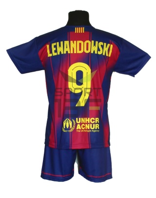 LEWANDOWSKI koszulka + spodenki BARCELONA dla dzieci