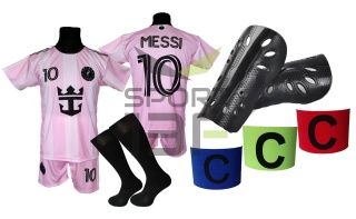 MESSI komplet sportowy strój piłkarski MIAMI dla dzieci + dodatki