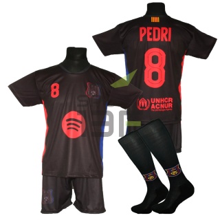 Strój piłkarski dla dzieci PEDRI Barcelona - komplet sportowy + gratis