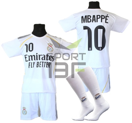 Strój piłkarski dla dzieci MBAPPE Real Madryt - komplet sportowy