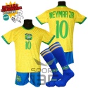 Strój piłkarski dla dzieci NEYMAR JR Brazylia - komplet sportowy + dodatki