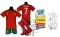 Strój piłkarski dla dzieci RONALDO Portugalia - komplet sportowy + dodatki