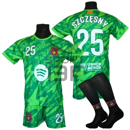 Strój piłkarski dla dzieci SZCZĘSNY Barcelona - komplet sportowy
