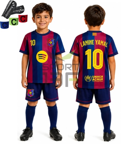 Strój piłkarski dla dzieci LAMINE YAMAL Barcelona - komplet sportowy + gratis