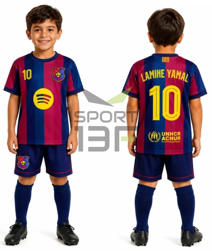 Strój piłkarski dla dzieci LAMINE YAMAL Barcelona - komplet sportowy
