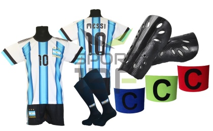 strój piłkarski dla dzieci Messi Argentyna MŚ2026 komplet sportowy + dodatki