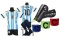 strój piłkarski dla dzieci Messi Argentyna komplet sportowy + dodatki