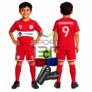 strój piłkarski dla dzieci Lewandowski Chicago komplet sportowy + dodatki