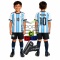 strój piłkarski dla dzieci Messi Argentyna komplet sportowy + dodatki